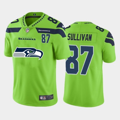 Seattle Seahawks #87 Stephen Sullivan Green Men's Nike Big Team Logo Player Vapor Limited NFL Jersey Men's